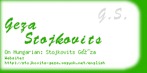 geza stojkovits business card